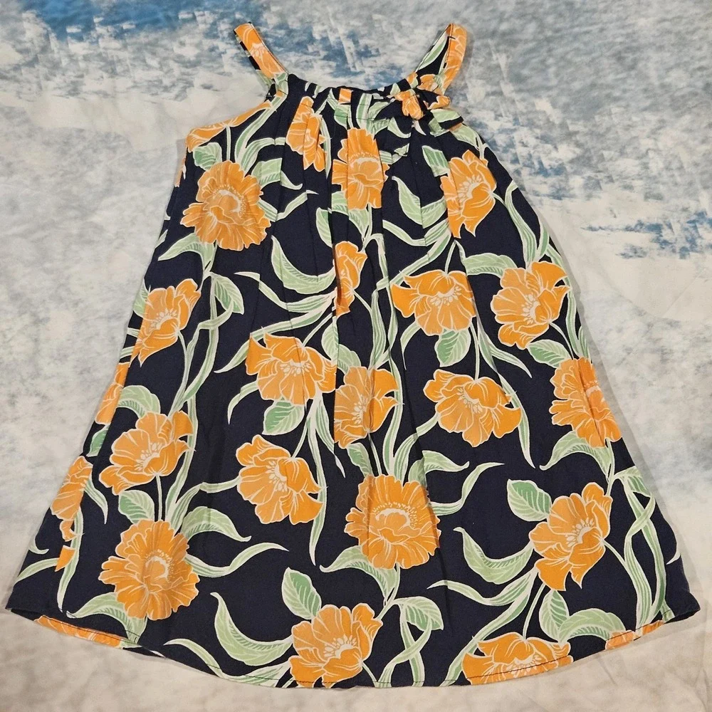Baby Gap Navy Orange Floral Sundress‎ Size 3T Toddler Girls